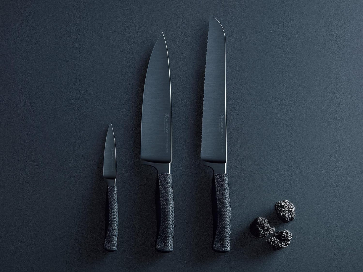 Wüsthof Performer 7" Hollow Edge Santoku Knife, Black