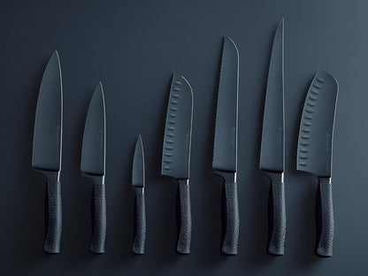 Wüsthof Performer 7" Hollow Edge Santoku Knife, Black