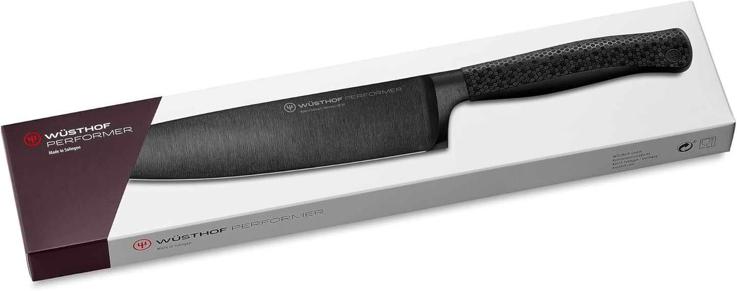 Wüsthof Performer 7" Hollow Edge Santoku Knife, Black