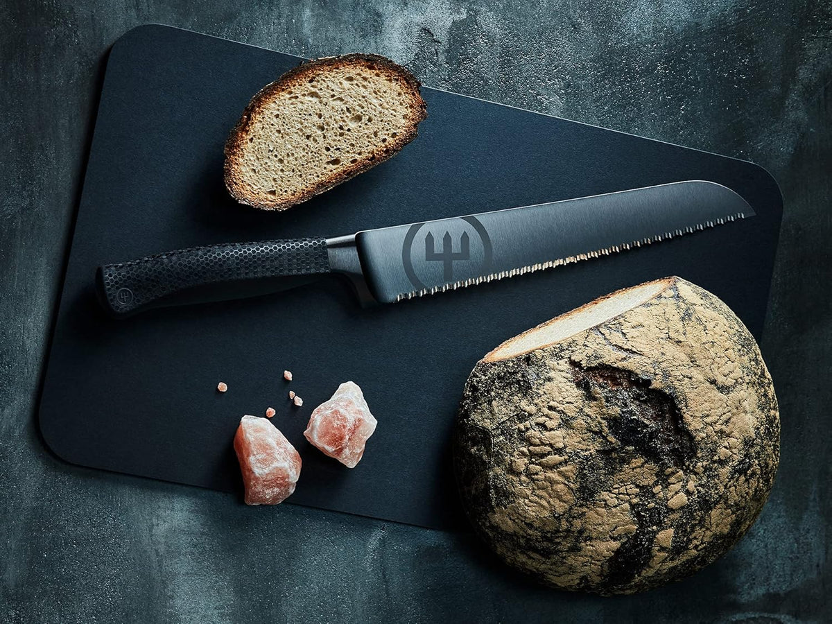 Wüsthof Performer 7" Hollow Edge Santoku Knife, Black