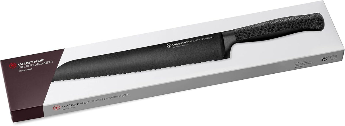 Wüsthof Performer 7" Hollow Edge Santoku Knife, Black