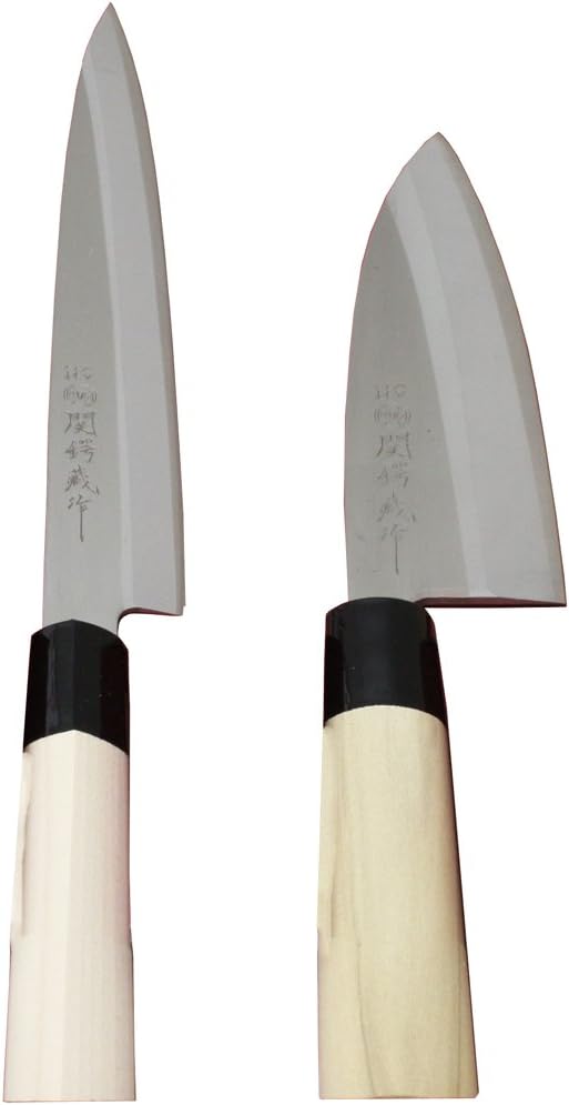 30043 Knife Set of 2 by Sekiba Kura, Sashimi Knife, Deba, Made in Japan, For Beginners, Japanese Knife, Fish Handling, Stainless Steel
