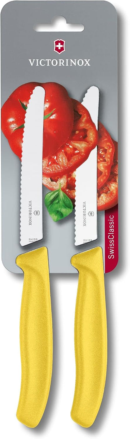 Swiss Classic, Tomato and Table Knife, Extra Sharp Blade, Wavy Edge, 11 cm, Stainless Steel, Yellow