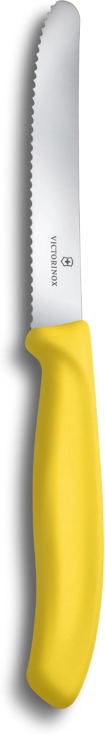 Swiss Classic, Tomato and Table Knife, Extra Sharp Blade, Wavy Edge, 11 cm, Stainless Steel, Yellow