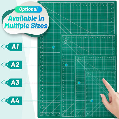 Self Healing Sewing Mat, 12inch x 18inch Rotary Cutting Mat Double Sided 5-Ply Craft Cutting Board for Sewing Crafts Hobby Fabric Precision Scrapbooking Project