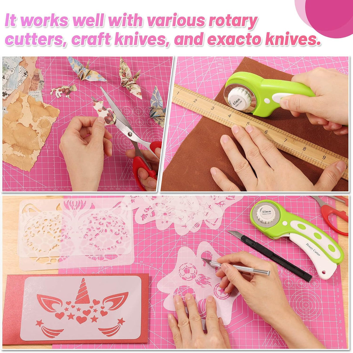 Self Healing Sewing Mat, 12inch x 18inch Rotary Cutting Mat Double Sided 5-Ply Craft Cutting Board for Sewing Crafts Hobby Fabric Precision Scrapbooking Project