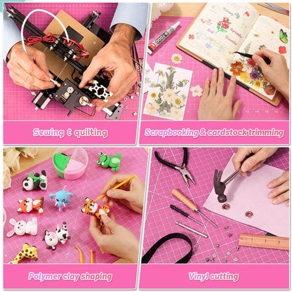 Self Healing Sewing Mat, 12inch x 18inch Rotary Cutting Mat Double Sided 5-Ply Craft Cutting Board for Sewing Crafts Hobby Fabric Precision Scrapbooking Project