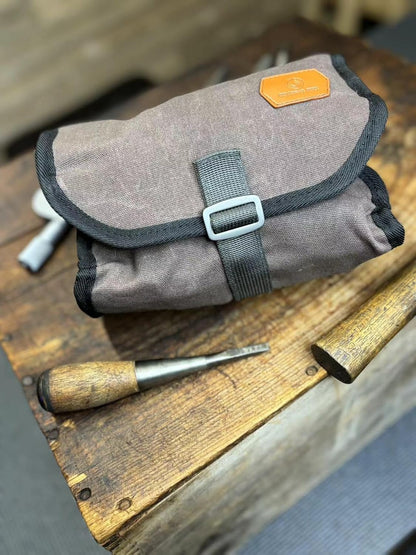 Pioneer Mini Tool Roll Bag for Men, Multitool Pouch Waxed Canvas Mini Tool Roll Bag for EDC Gear Tools Knives Survival Kits, EDC Organizer Pouch, Tool Organizer