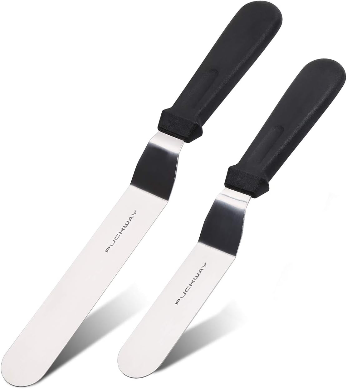 Offset Frosting Cake Knife set of 3 Black 6 8 & 10 Inch Angled Icing Spatula for Decorating