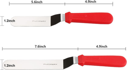 Offset Frosting Cake Knife set of 3 Black 6 8 & 10 Inch Angled Icing Spatula for Decorating