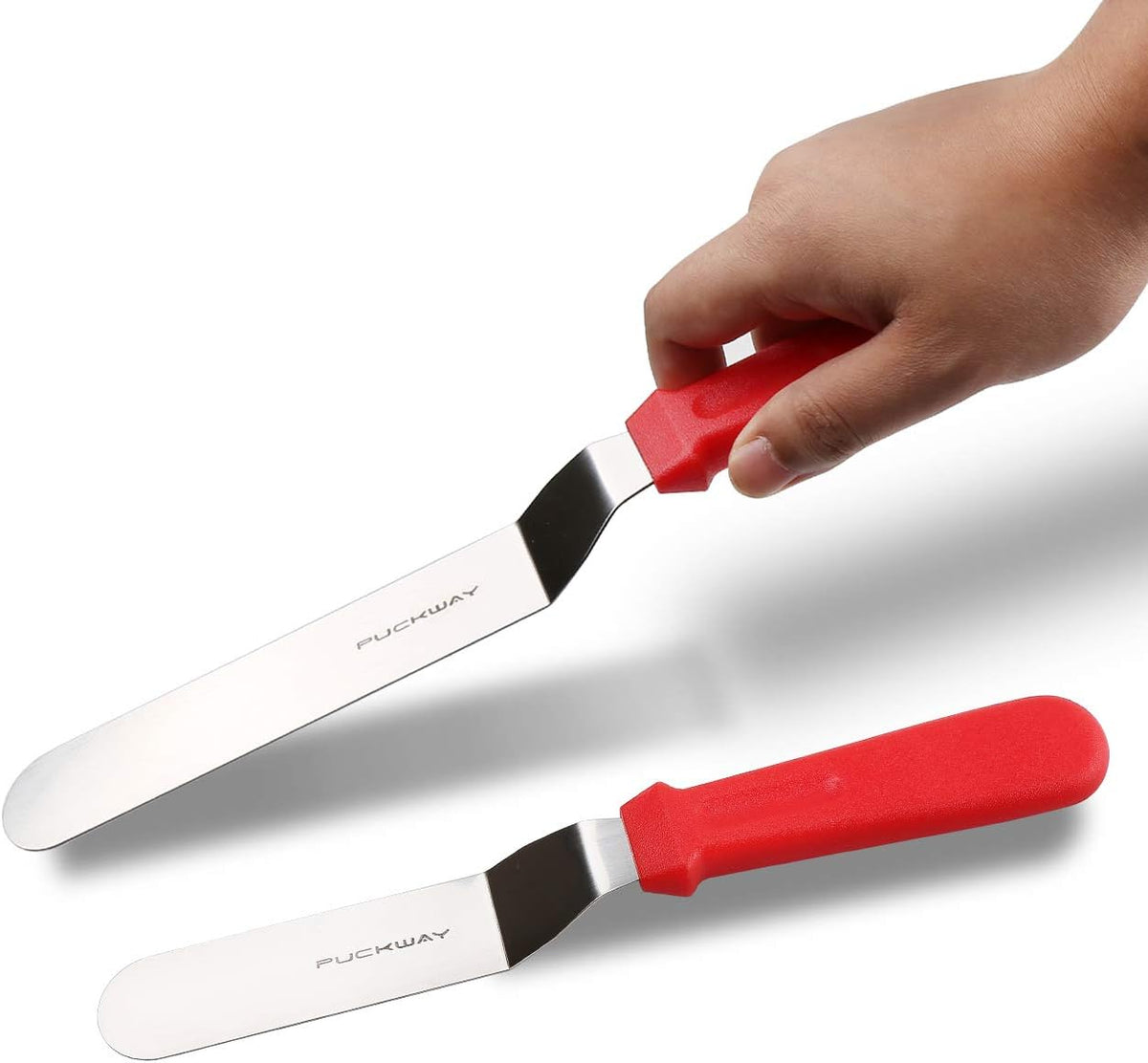 Offset Frosting Cake Knife set of 3 Black 6 8 & 10 Inch Angled Icing Spatula for Decorating