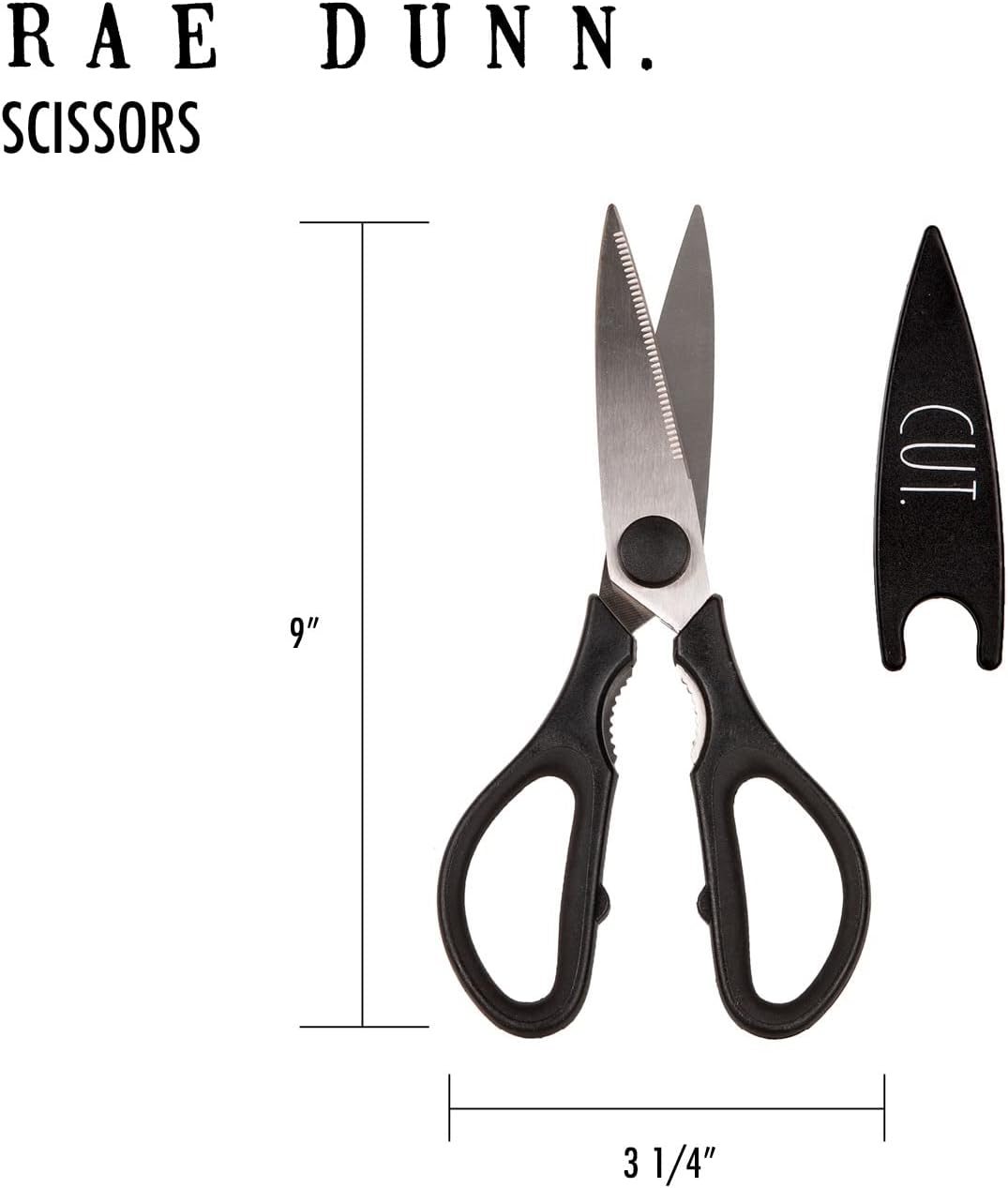 Kitchen Scissors- Stainless Steel Kitchen Shears, Cooking Scissors for Cutting Meat, Chicken, Herbs and Produce with Blade Cover and Soft Grip Handles (Blue)