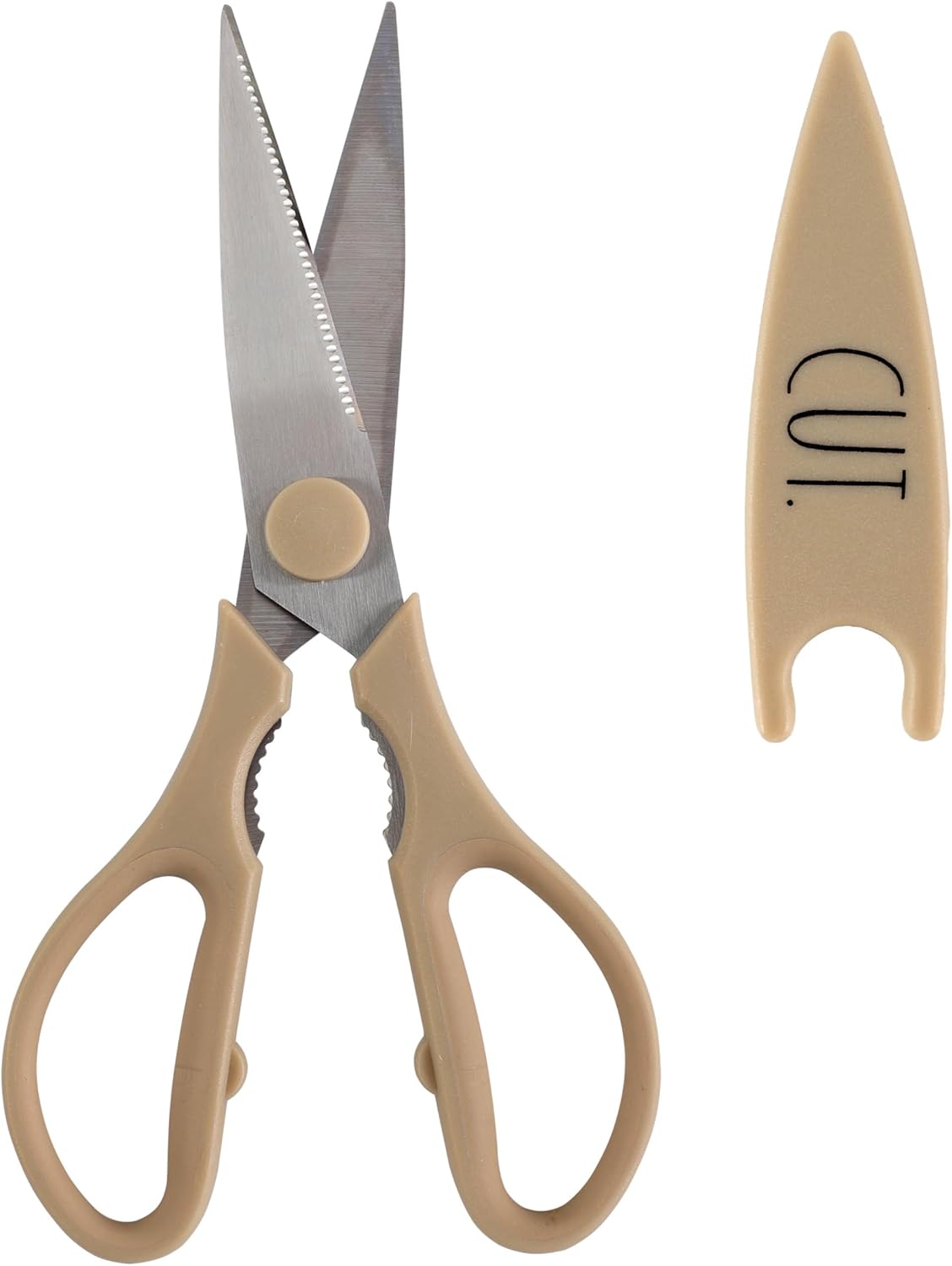 Kitchen Scissors- Stainless Steel Kitchen Shears, Cooking Scissors for Cutting Meat, Chicken, Herbs and Produce with Blade Cover and Soft Grip Handles (Blue)