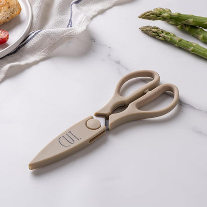 Kitchen Scissors- Stainless Steel Kitchen Shears, Cooking Scissors for Cutting Meat, Chicken, Herbs and Produce with Blade Cover and Soft Grip Handles (Blue)
