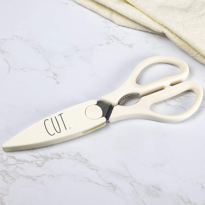 Kitchen Scissors- Stainless Steel Kitchen Shears, Cooking Scissors for Cutting Meat, Chicken, Herbs and Produce with Blade Cover and Soft Grip Handles (Blue)