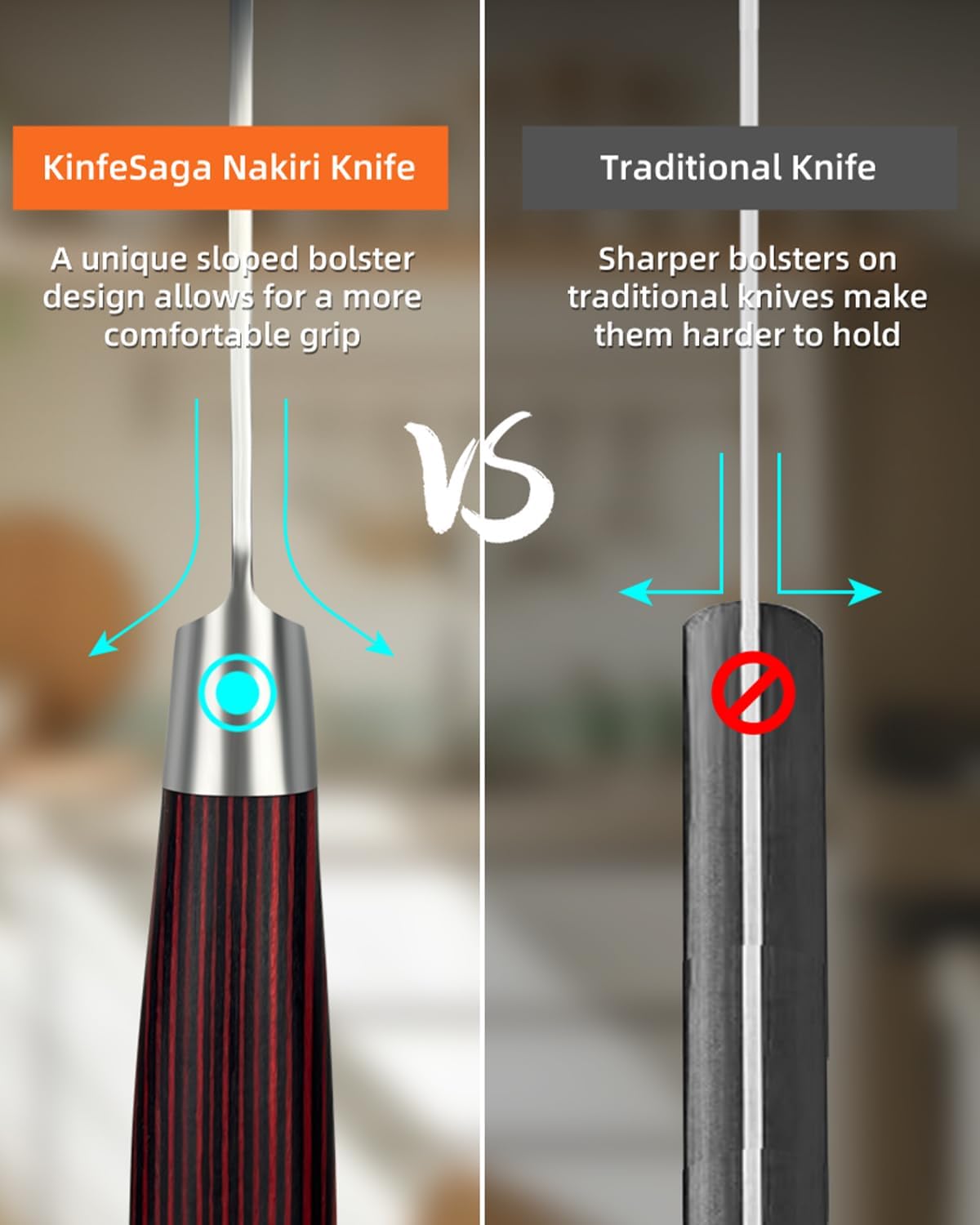 KnifeSaga 2026 Upgraded Nakiri Chef Knife Japanese Professional 7 Inch Sharp Meat Cleaver Kitchen Knives for Chopping Vegetable and Cooking, High Carbon Stainless Steel Asian Chopping Chefs Knife