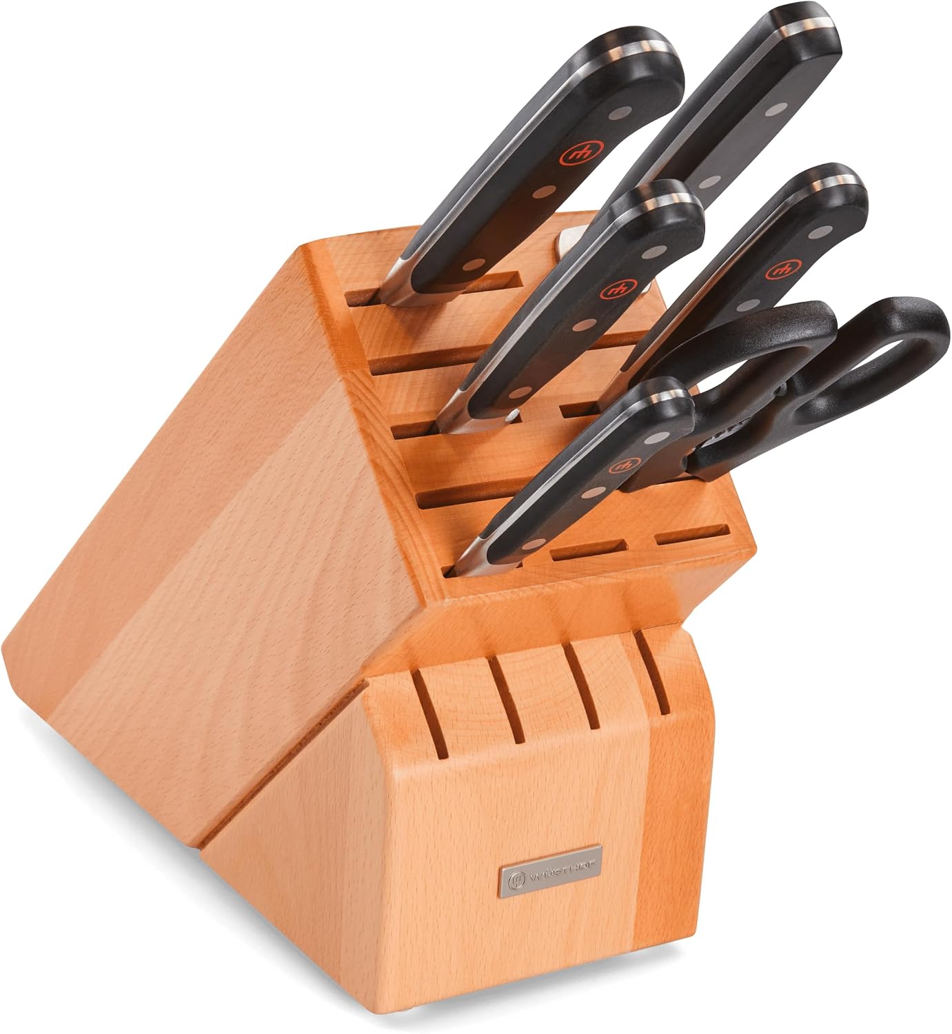 WÜSTHOF Classic Seven Piece Knife Block Set | 7-Piece German Knife Set | Precision Forged High Carbon Stainless Steel Kitchen Knife Set with 15 Slot Wood Block – Model 7417
