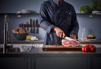 WÜSTHOF Classic Seven Piece Knife Block Set | 7-Piece German Knife Set | Precision Forged High Carbon Stainless Steel Kitchen Knife Set with 15 Slot Wood Block – Model 7417