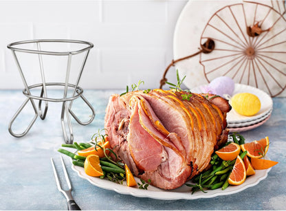 Kitchen Roasting Wire Spiral Ham Roasting Rack, Chrome-Plated Steel, For Baking And Carving Ham Up To 10-Pounds