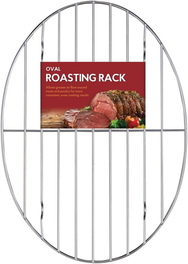 Kitchen Roasting Wire Spiral Ham Roasting Rack, Chrome-Plated Steel, For Baking And Carving Ham Up To 10-Pounds