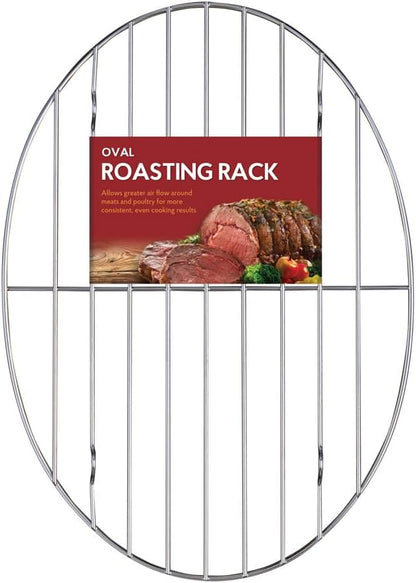 Kitchen Roasting Wire Spiral Ham Roasting Rack, Chrome-Plated Steel, For Baking And Carving Ham Up To 10-Pounds
