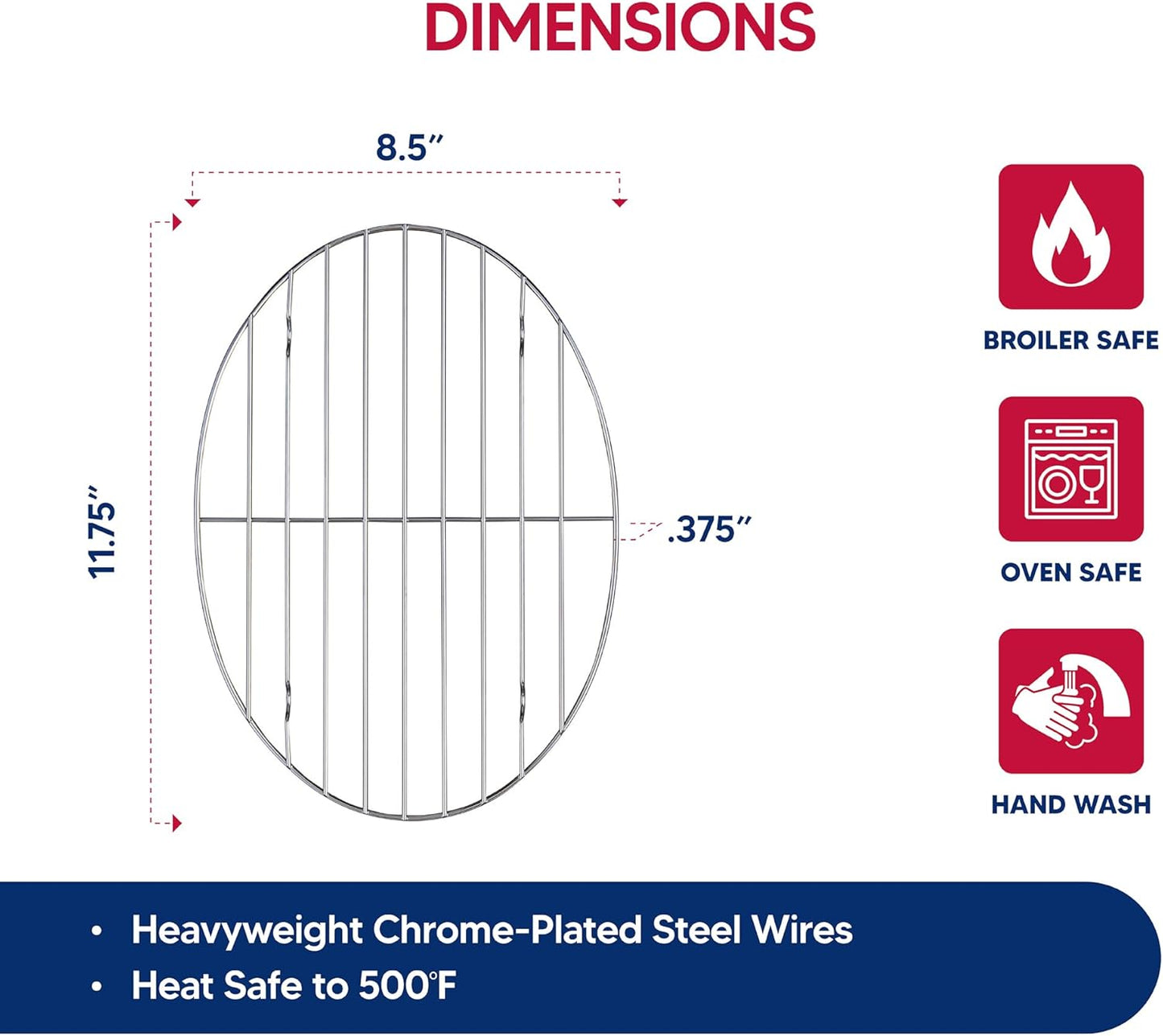 Kitchen Roasting Wire Spiral Ham Roasting Rack, Chrome-Plated Steel, For Baking And Carving Ham Up To 10-Pounds