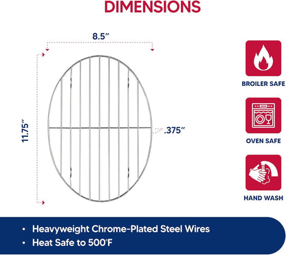 Kitchen Roasting Wire Spiral Ham Roasting Rack, Chrome-Plated Steel, For Baking And Carving Ham Up To 10-Pounds