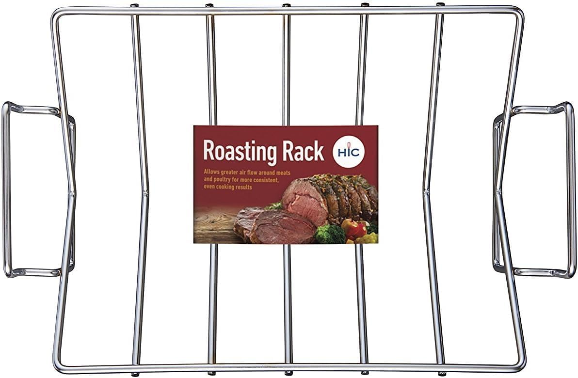 Kitchen Roasting Wire Spiral Ham Roasting Rack, Chrome-Plated Steel, For Baking And Carving Ham Up To 10-Pounds