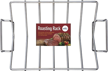 Kitchen Roasting Wire Spiral Ham Roasting Rack, Chrome-Plated Steel, For Baking And Carving Ham Up To 10-Pounds