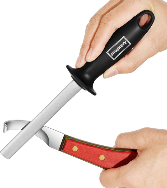 Hoof Knife Sharpener, 5 inch Farrier tool Honing Rod with Diamond Coated to Keep Hoof Knives and Cutting Instruments Sharp Black