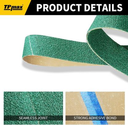 12 Pack 1 x 30 Inch Zirconia Ceramic Sanding Belts Kit – 40, 60, 80, 100, 120, 180 Grits Premium Metal Grinding Belts for Knife Sharpening, Stock Removal, and Bevel Work