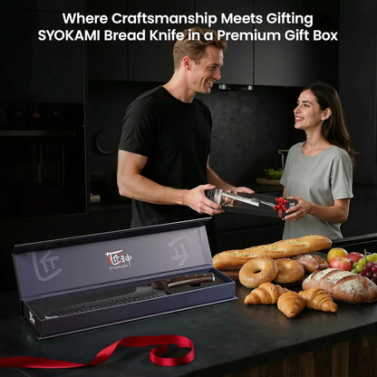 2026 New Upgraded Offset Bread Knife for Homemade Bread, 10.5 Inch | Resharpenable Serrated Knife, Ultra-Sharp Sourdough Slicing, Perfect Kitchen Gift, Designed for Cutting Cakes, Fruits & Meat
