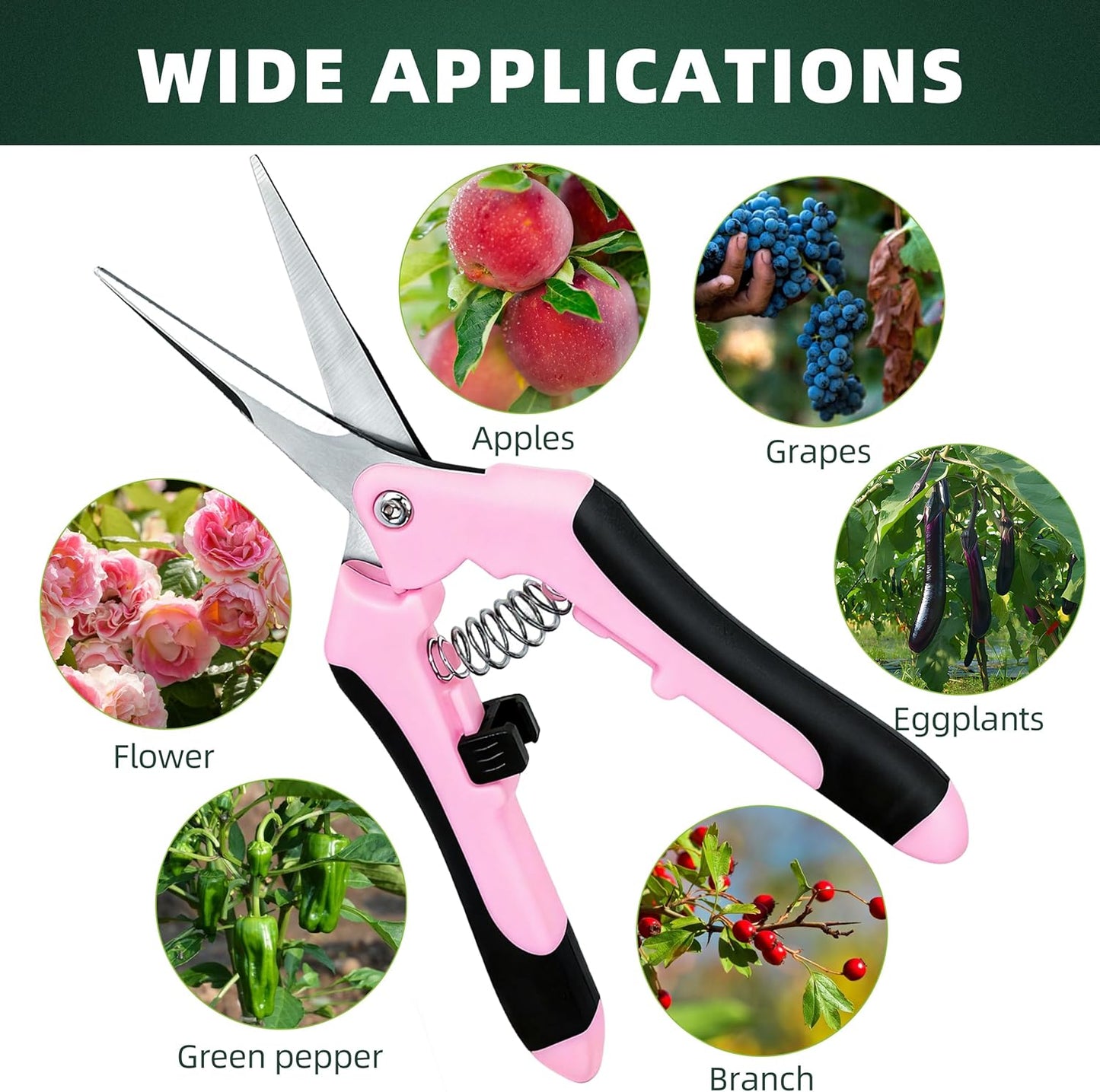 3 Pack Garden Pruning Shears, Stainless Steel Shears, Gardening Shears, Scissors, Garden Clippers, Pruning Snips, Pruning Shears for Gardening Tools