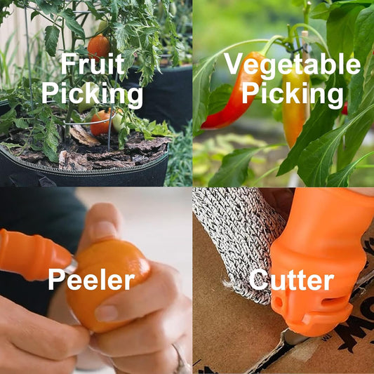 12 Pcs Gardening Thumb Knife Set, Finger Cutter with Anti-Cutting Finger Protector, Thumb Cutter for Vegetable Garden, Harvesting and Deadheading, Present for Gardeners