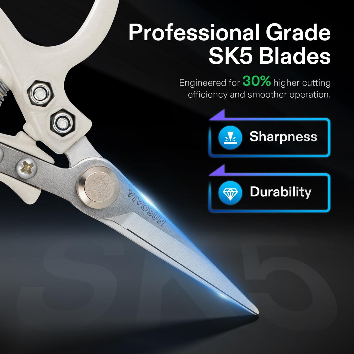 Pruning Shears for Gardening, Q-Shaped Garden Scissors for Plants | Straight Precision Stainless Steel Blades, Comfort Ergonomic Grips, Ideal Snip for Deadheading, Trimming & Shaping Plants
