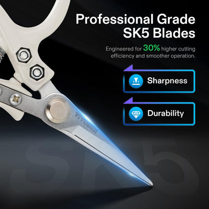 Pruning Shears for Gardening, Q-Shaped Garden Scissors for Plants | Straight Precision Stainless Steel Blades, Comfort Ergonomic Grips, Ideal Snip for Deadheading, Trimming & Shaping Plants