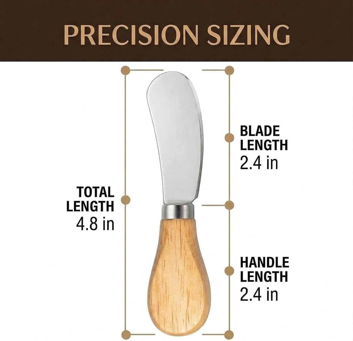 Small Cream Cheese Spreader Knives Set,Wooden 5in,Stainless Steel Butter Knife Spreader for Cocktail,Condimets,Dips,Appetizers,Jam,Pastry,Sandwich,Toast,Bagel,Charcuterie Board Serving Party Supplies