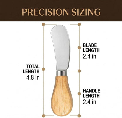Small Cream Cheese Spreader Knives Set,Wooden 5in,Stainless Steel Butter Knife Spreader for Cocktail,Condimets,Dips,Appetizers,Jam,Pastry,Sandwich,Toast,Bagel,Charcuterie Board Serving Party Supplies