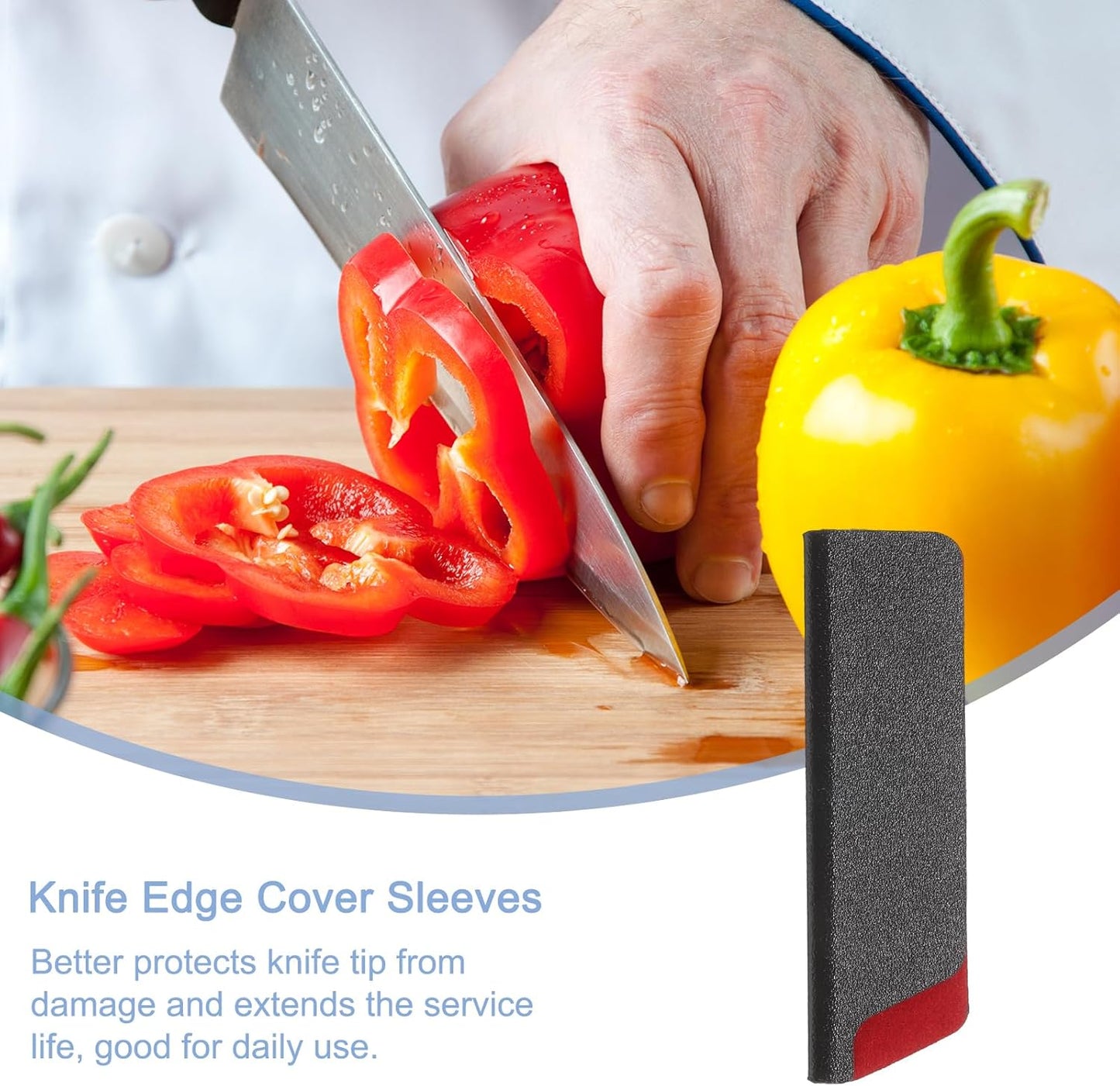 Knives Edge Guard, 5.5"x1" ABS Knife Cover Sleeves Blade Protector Universal Knife Sheath for Home Kitchen