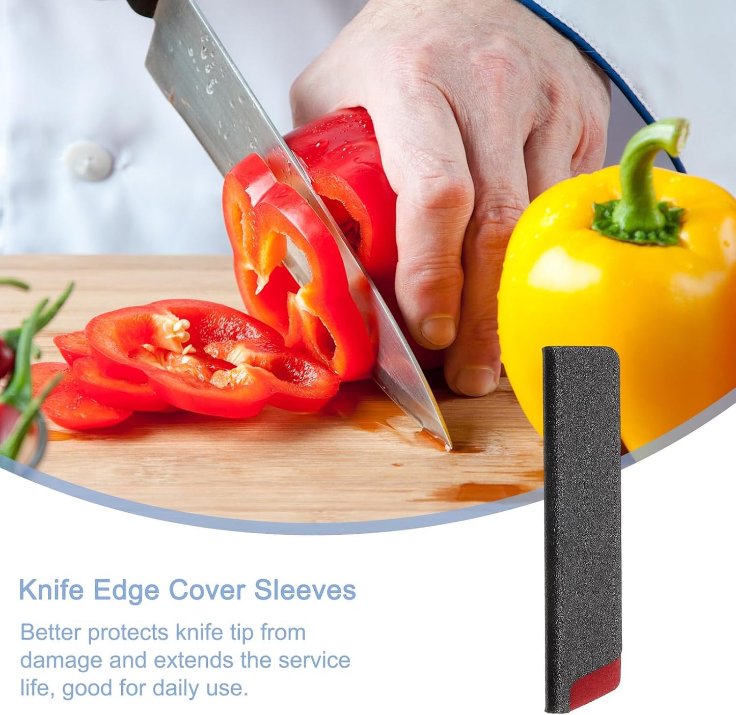 Knives Edge Guard, 5.5"x1" ABS Knife Cover Sleeves Blade Protector Universal Knife Sheath for Home Kitchen