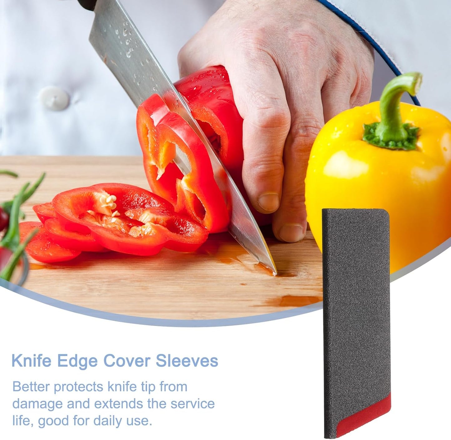 Knives Edge Guard, 5.5"x1" ABS Knife Cover Sleeves Blade Protector Universal Knife Sheath for Home Kitchen