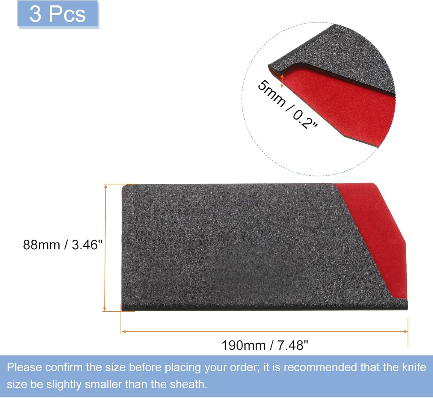 Knives Edge Guard, 5.5"x1" ABS Knife Cover Sleeves Blade Protector Universal Knife Sheath for Home Kitchen
