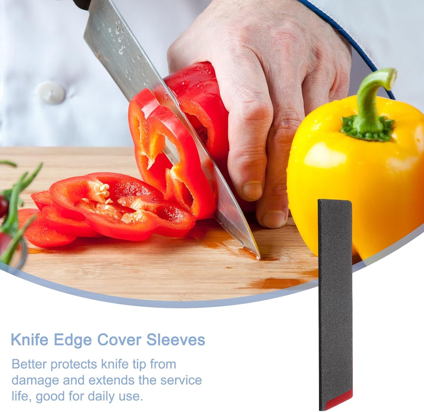 Knives Edge Guard, 5.5"x1" ABS Knife Cover Sleeves Blade Protector Universal Knife Sheath for Home Kitchen