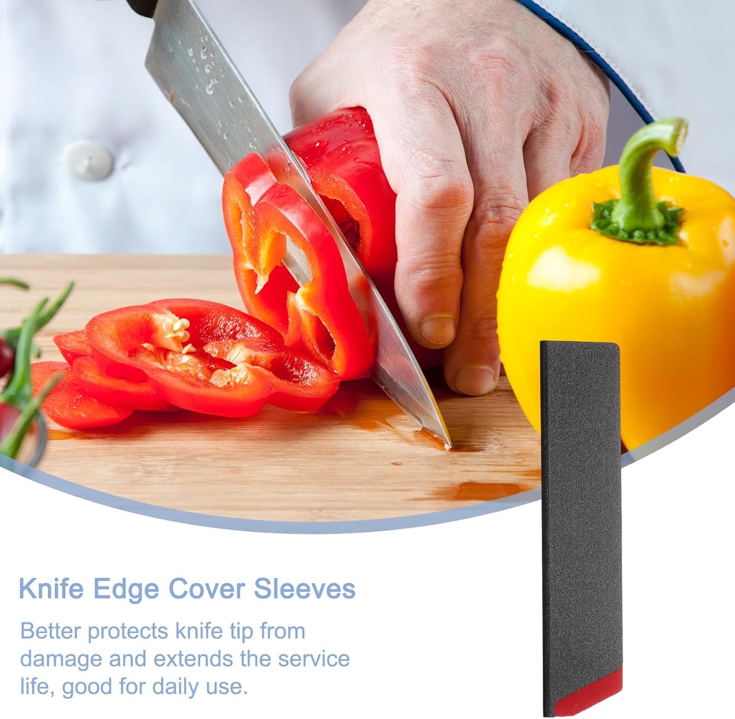Knives Edge Guard, 5.5"x1" ABS Knife Cover Sleeves Blade Protector Universal Knife Sheath for Home Kitchen