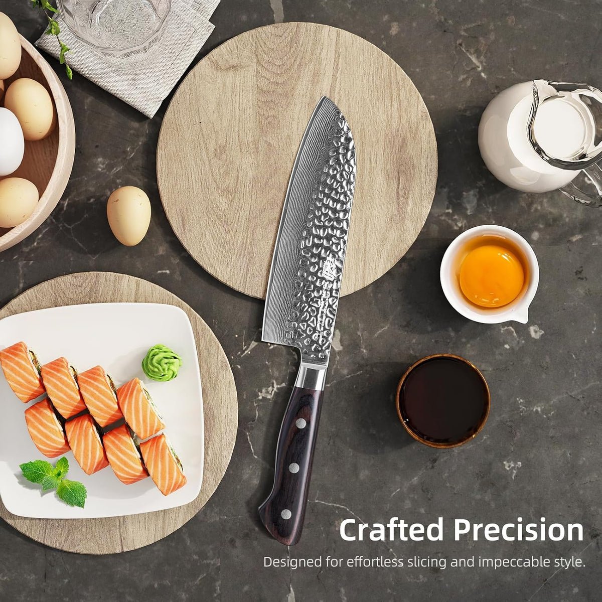 Paring Knife 5 Inch, Damascus Small Kitchen Utility Knife for Fruit, Prep & Travel Use (Raven Series)