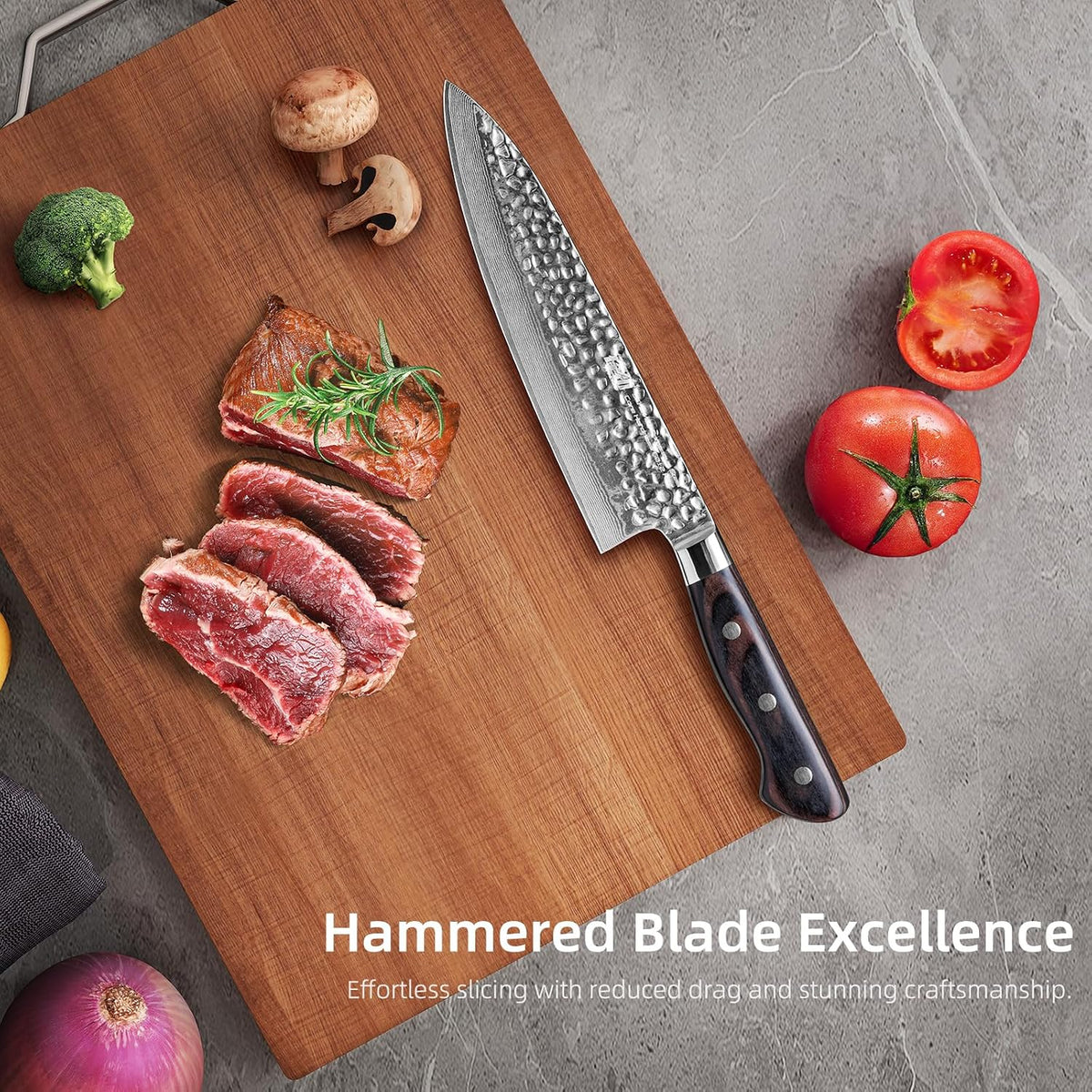 Paring Knife 5 Inch, Damascus Small Kitchen Utility Knife for Fruit, Prep & Travel Use (Raven Series)