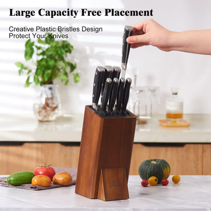 Universal Knife Block with Plastic Bristles