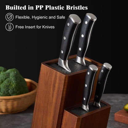 Universal Knife Block with Plastic Bristles