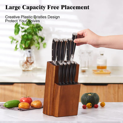 Universal Knife Block with Plastic Bristles