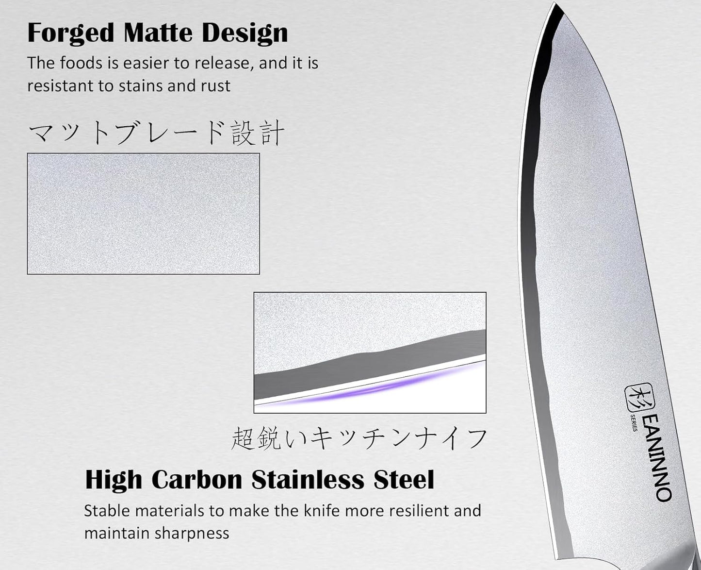 Kitchen Chef Knife 8 inch Japanese High Carbon Staniless Steel Sharp Knife | Professional for Cutting Meat Vegetable with Ergonomic Wood Handle Light Weight Design